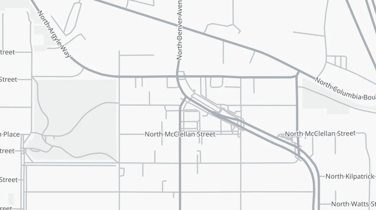 A map of the streets around Paul Bunyan Statue