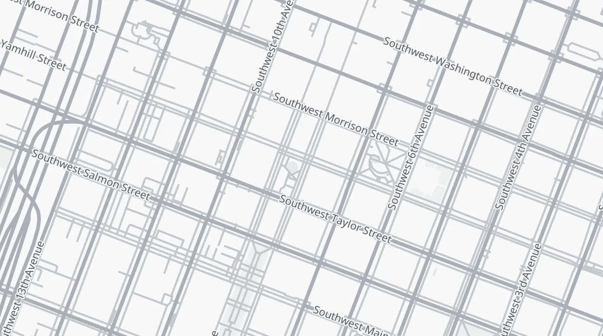 A map of the streets around 815 SW Park Ave