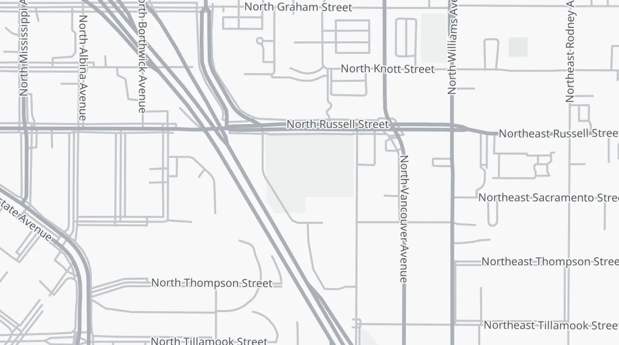 A map of the streets around Lillis-Albina Park
