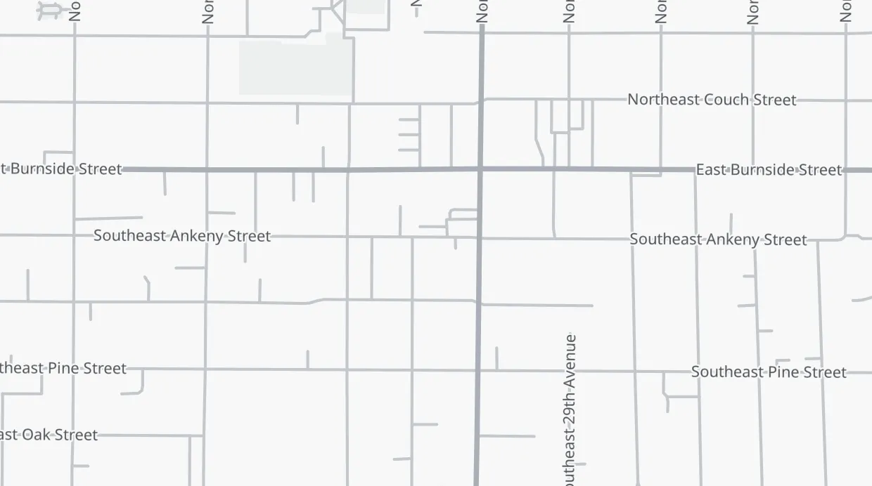 A map of the streets around 2728 SE Ankeny St