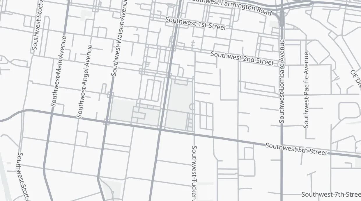A map of the streets around Beaverton City Library