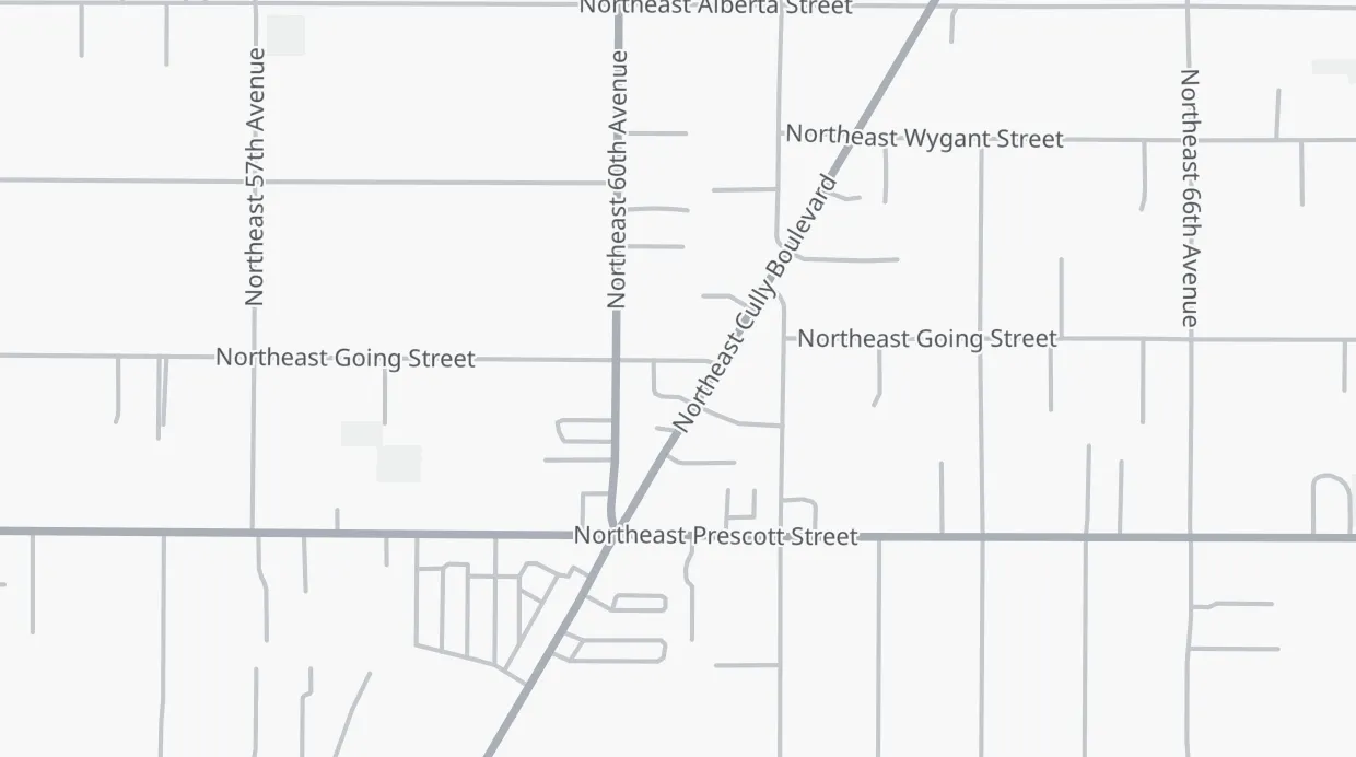 A map of the streets around Cully Central
