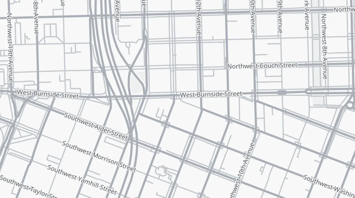A map of the streets around 400 SW 13th Ave