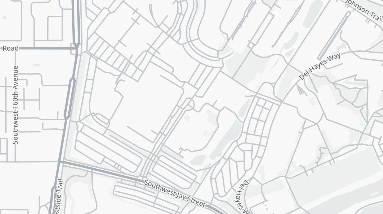 A map of the streets around 1100 SW Burlington Dr