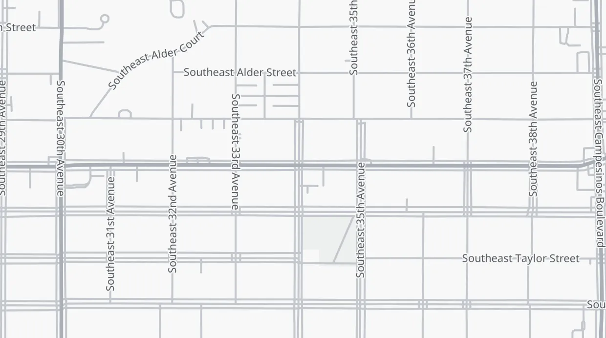 A map of the streets around 3400 SE Belmont St