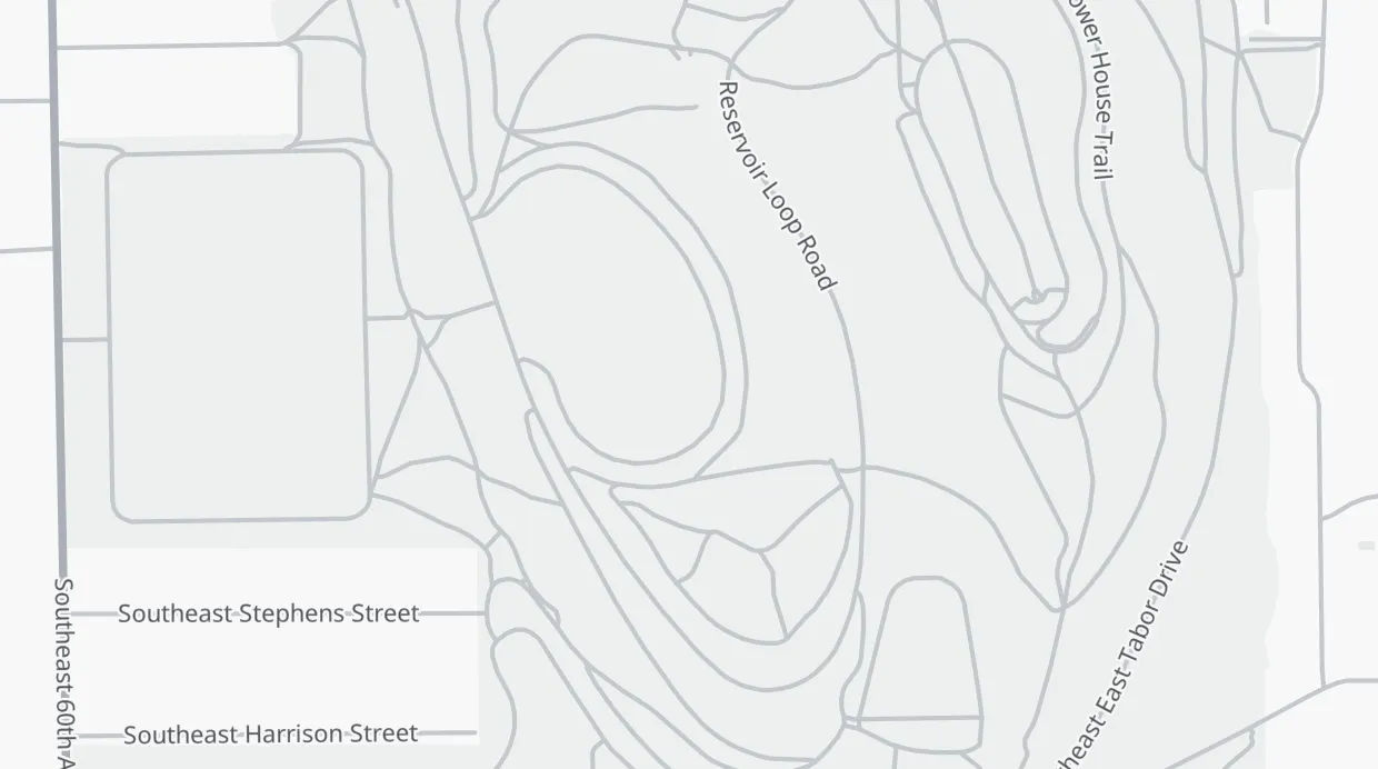 A map of the streets around Mount Tabor Park