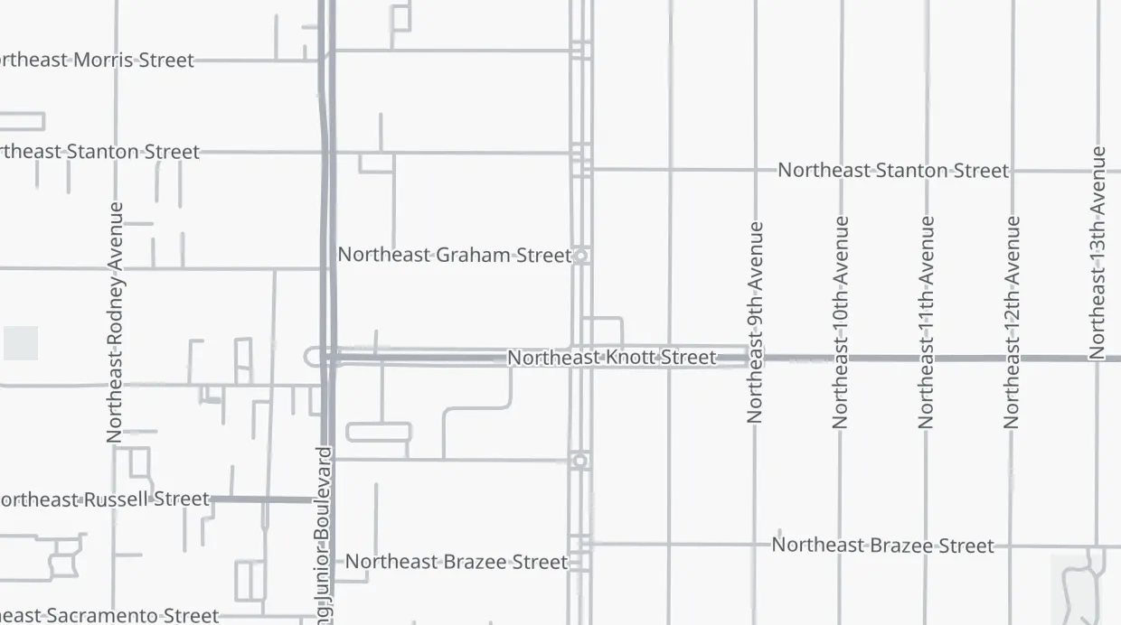 A map of the streets around TwentySix Cafe