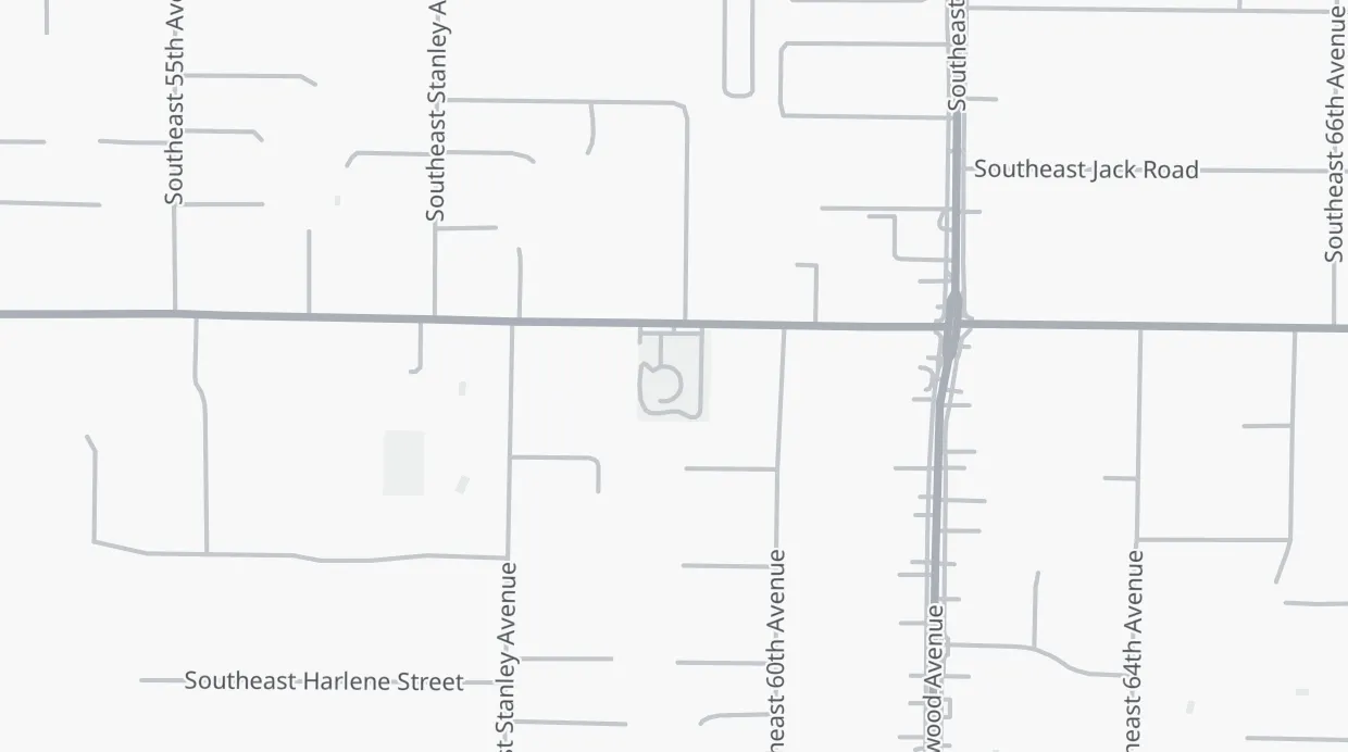 A map of the streets around Wichita Park