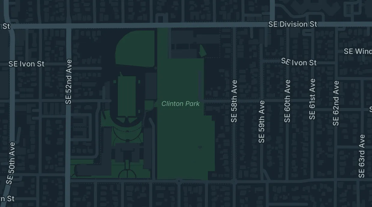 A map of the streets around Clinton Park