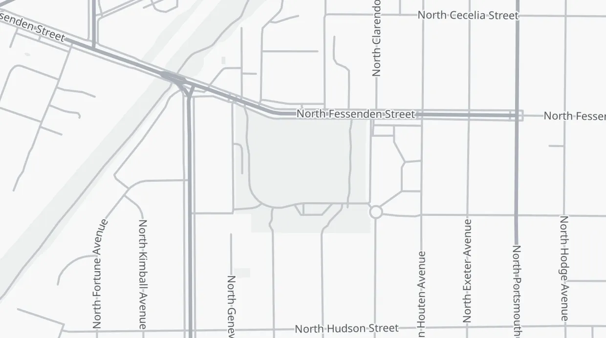 A map of the streets around Northgate Park