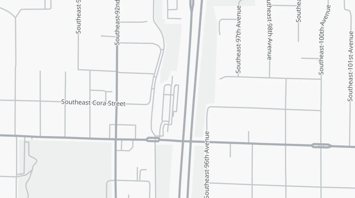 A map of the streets around Southeast Holgate Boulevard