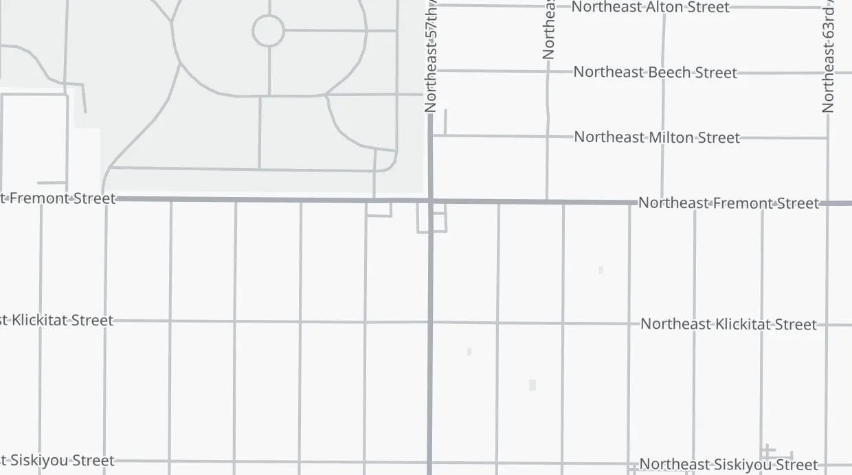 A map of the streets around 3443 NE 57th Ave