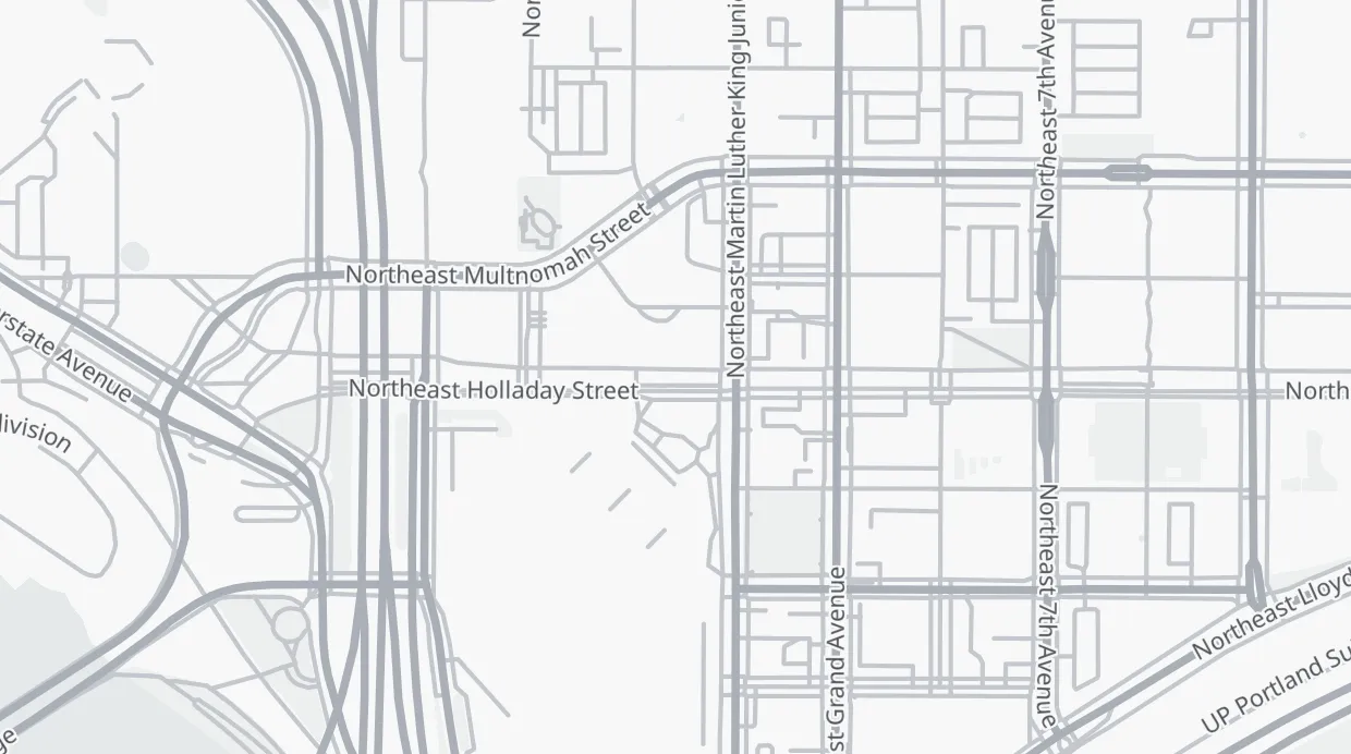 A map of the streets around Convention Center