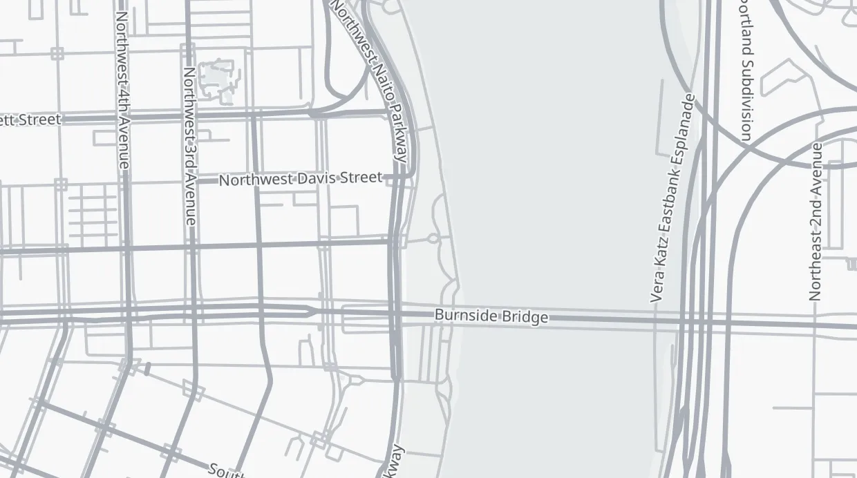 A map of the streets around Japanese American Historical Plaza