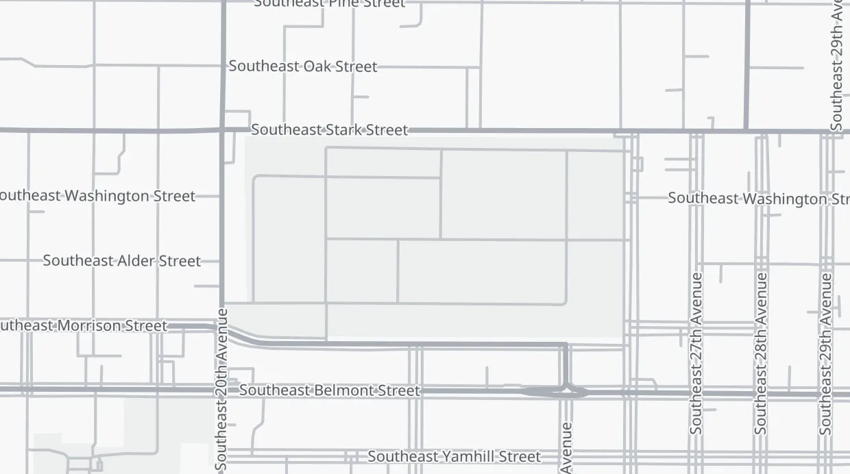 A map of the streets around Lone Fir Cemetery