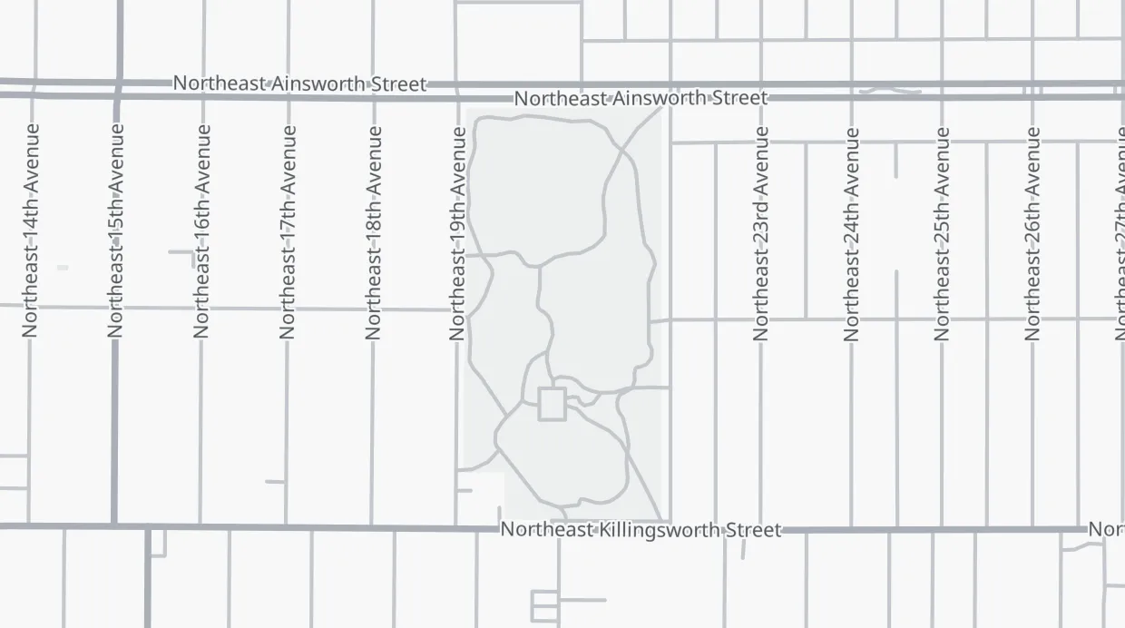 A map of the streets around Alberta Park