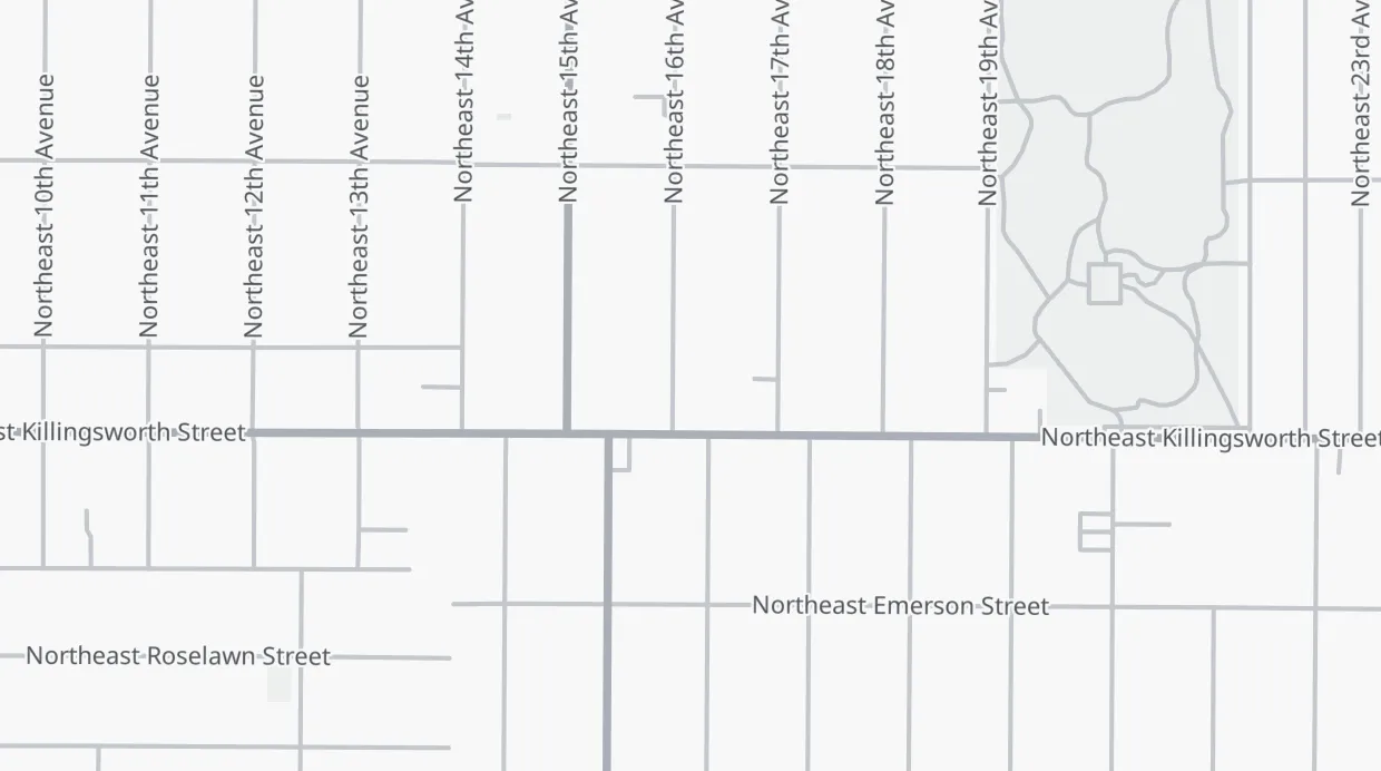 A map of the streets around Upcycles
