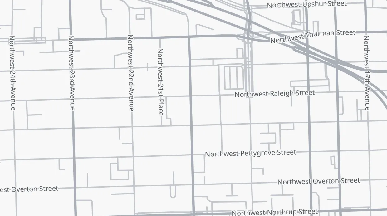 A map of the streets around 1560 NW 21st Ave