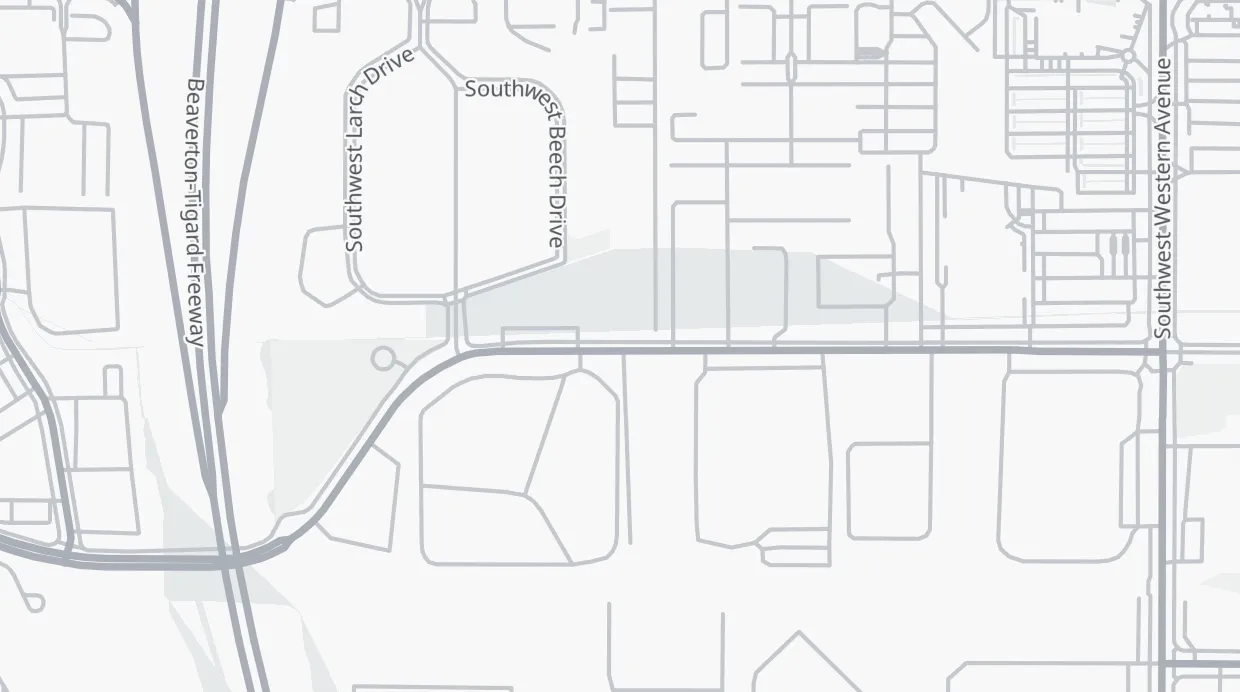 A map of the streets around 10865 SW 5th St