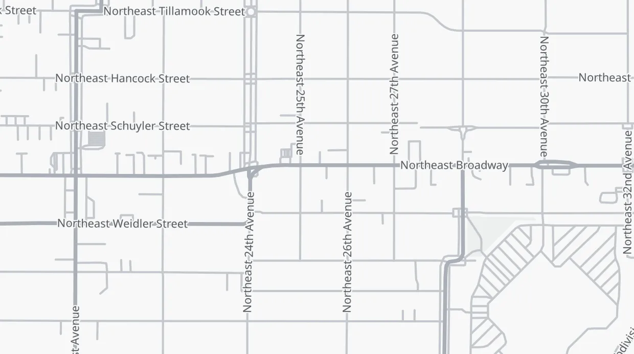 A map of the streets around The Sports Bra