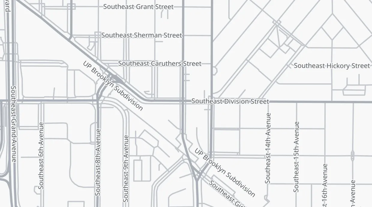 A map of the streets around Pizza Thief
