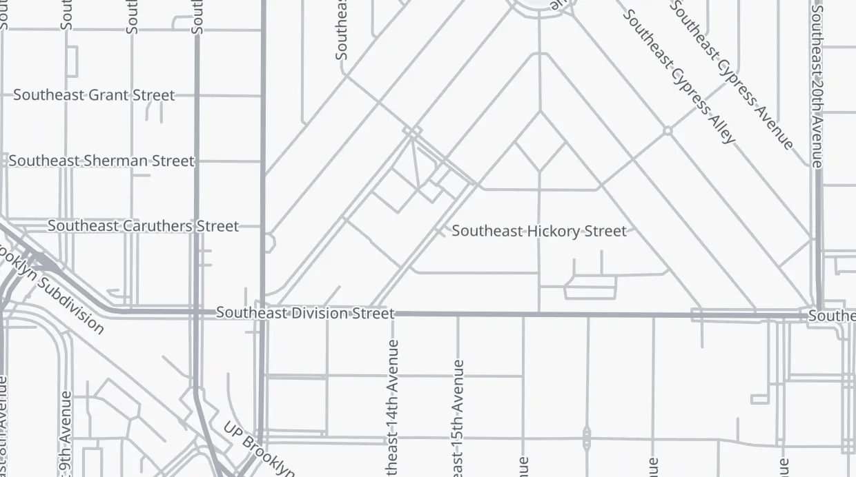 A map of the streets around 2421 SE Orange Ave