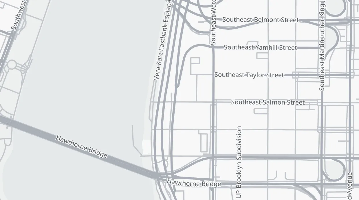 A map of the streets around 5 SE Salmon St