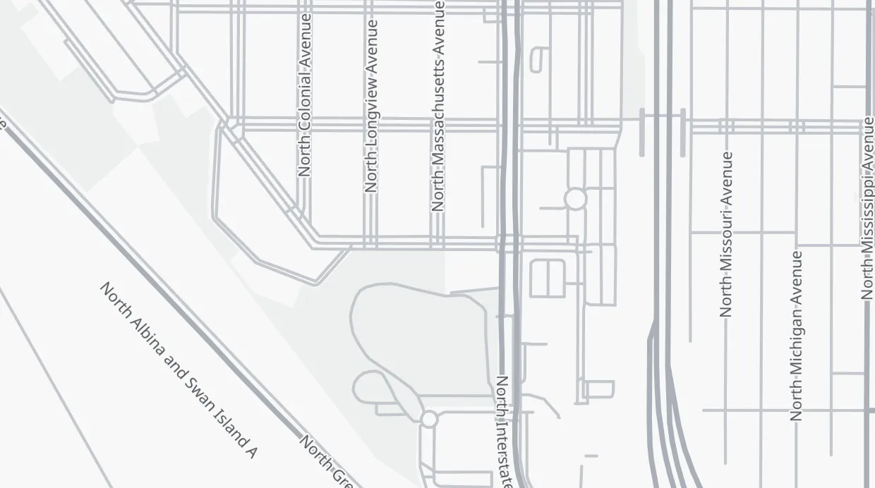 A map of the streets around N Massachusetts Ave & N Overlook Blvd