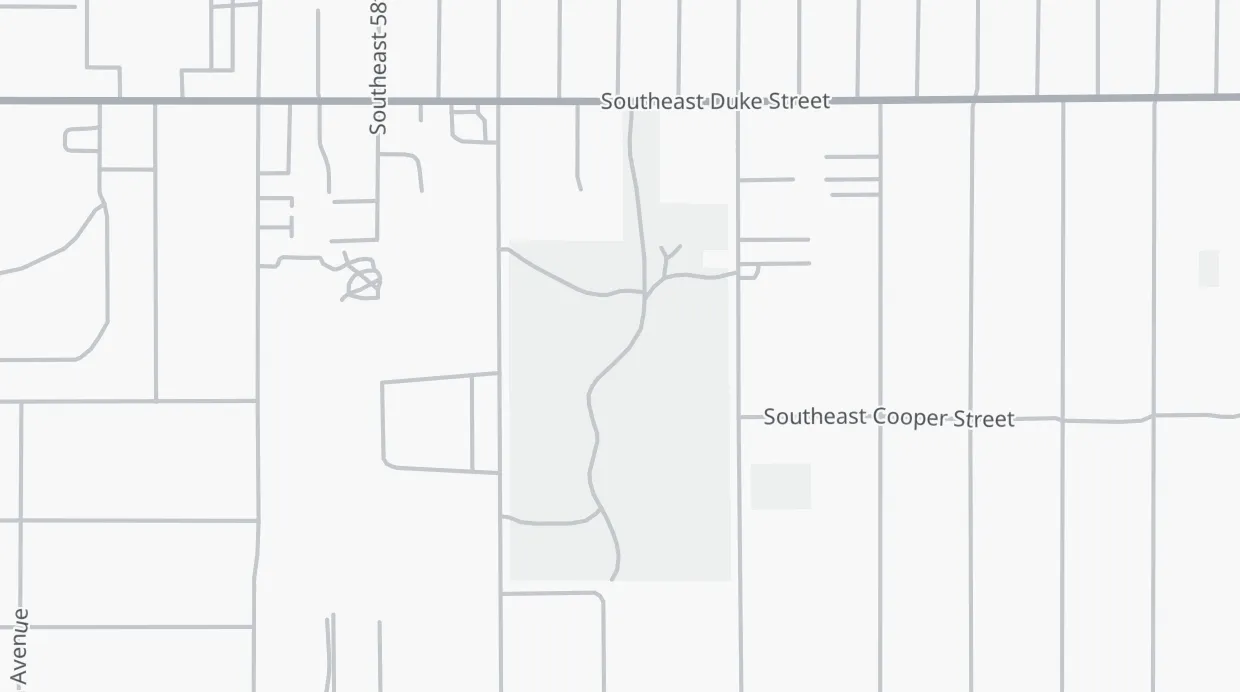 A map of the streets around Brentwood Park