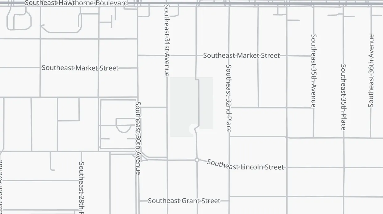 A map of the streets around Sewallcrest Park
