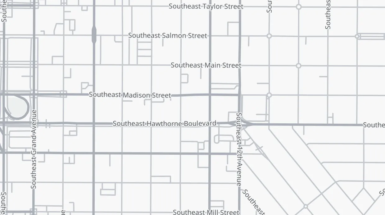 A map of the streets around Hawthorne Asylum