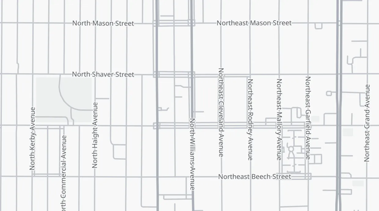 A map of the streets around Migration Brewing