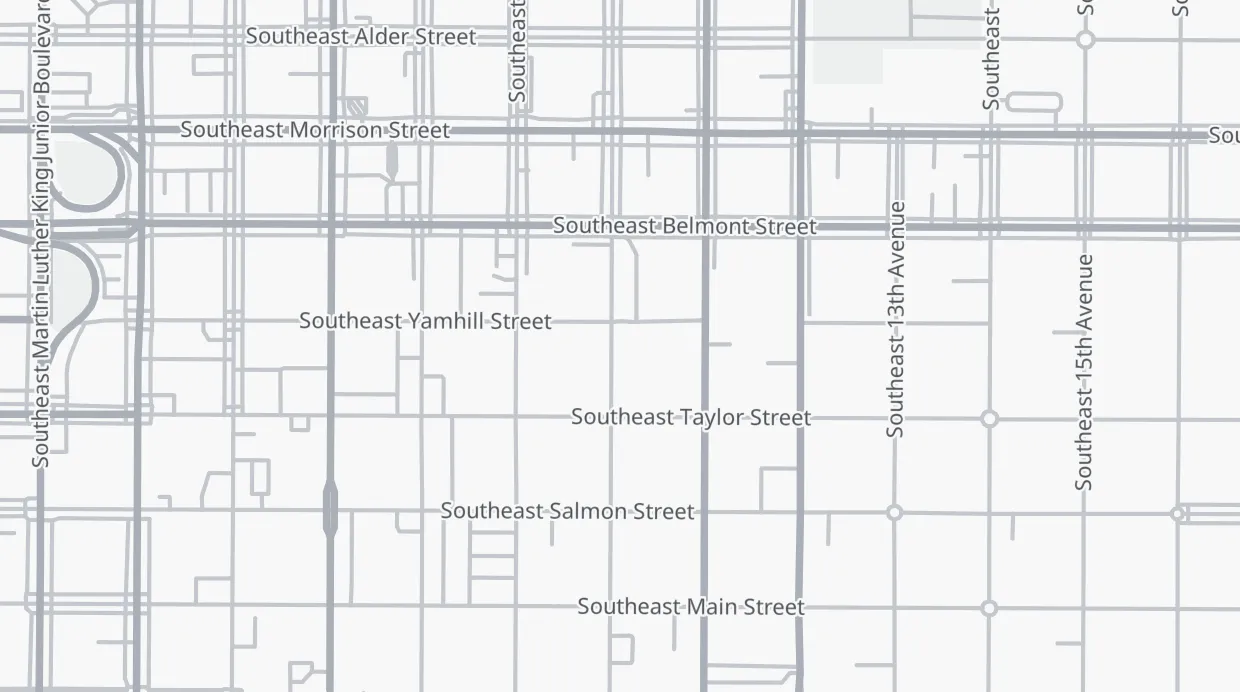 A map of the streets around 1020 SE 10th Ave