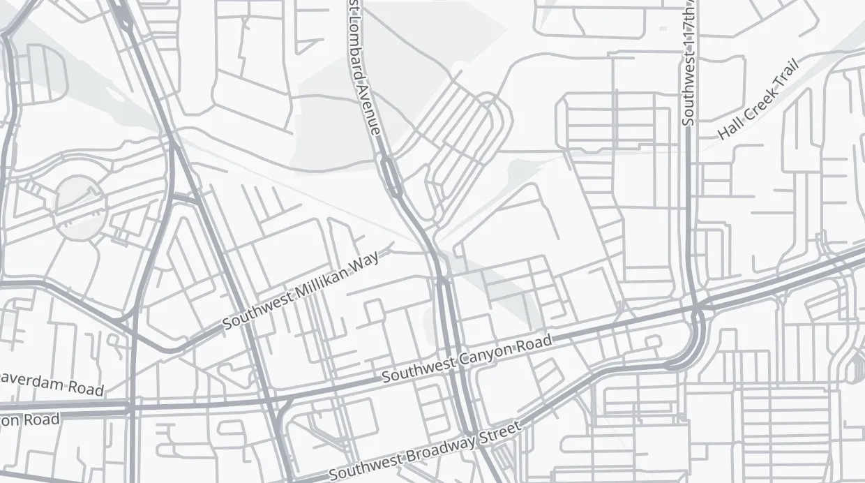 A map of the streets around 4108 SW Lombard Ave