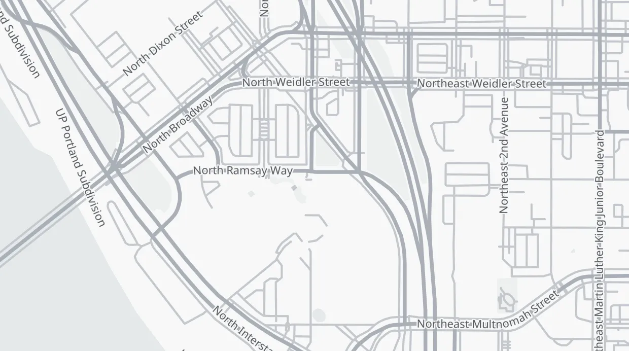 A map of the streets around 1 N Center Court St