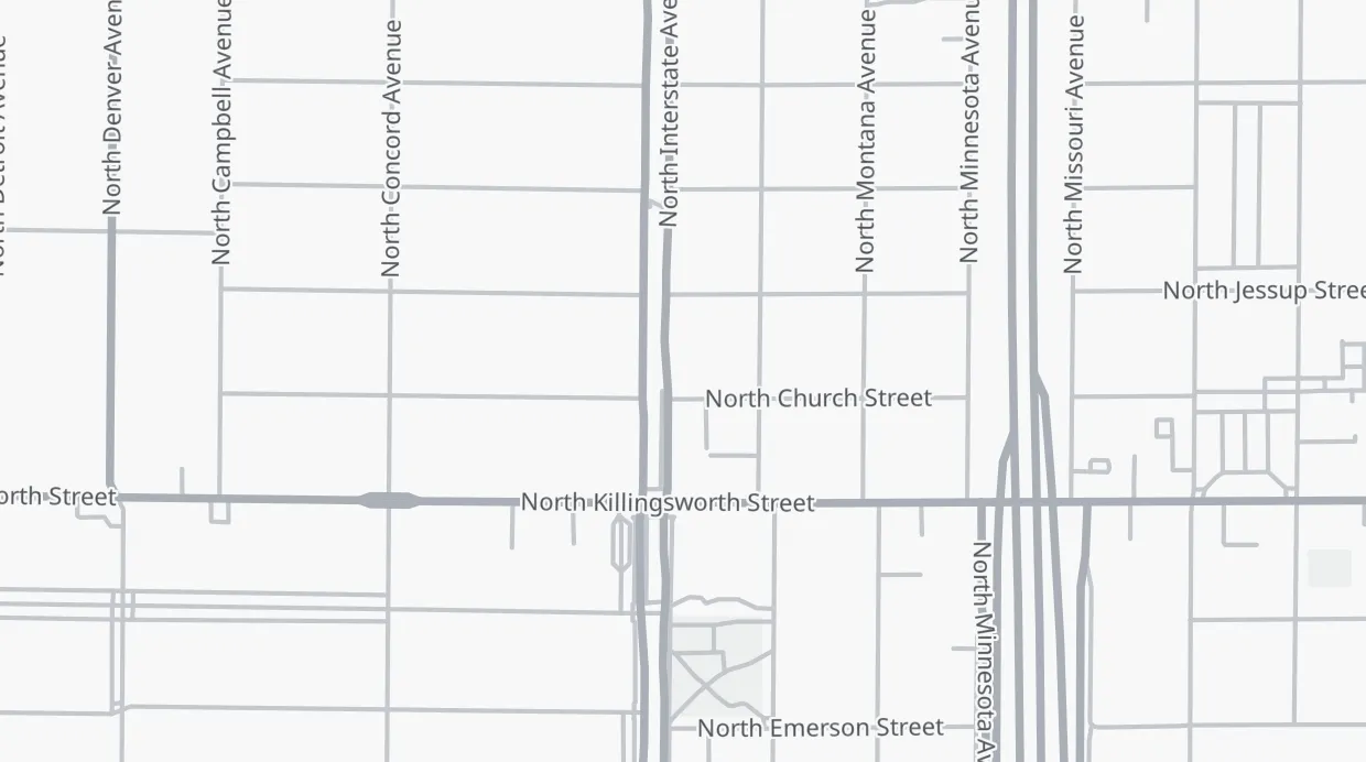 A map of the streets around La Perlita