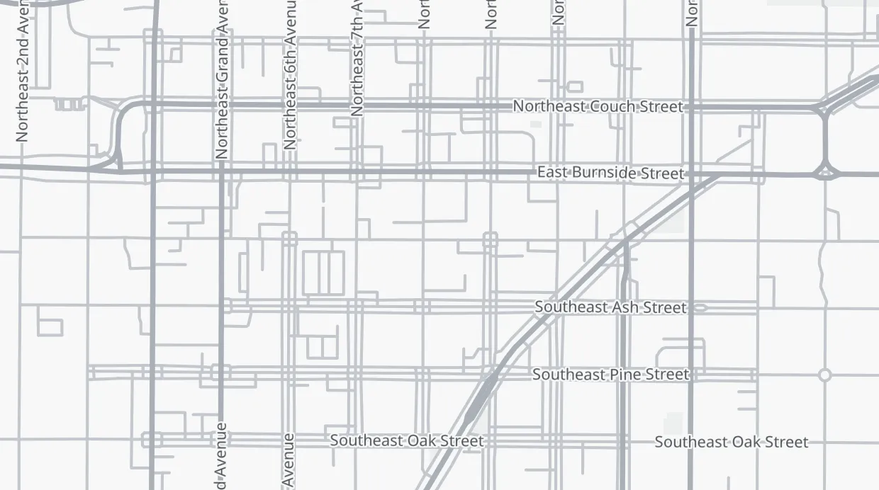 A map of the streets around 818 SE Ankeny St