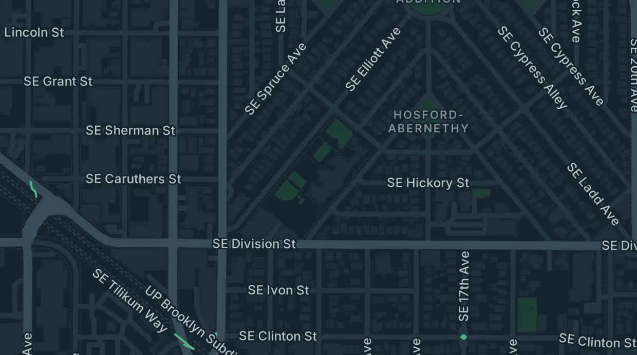 A map of the streets around Abernethy Elementary School