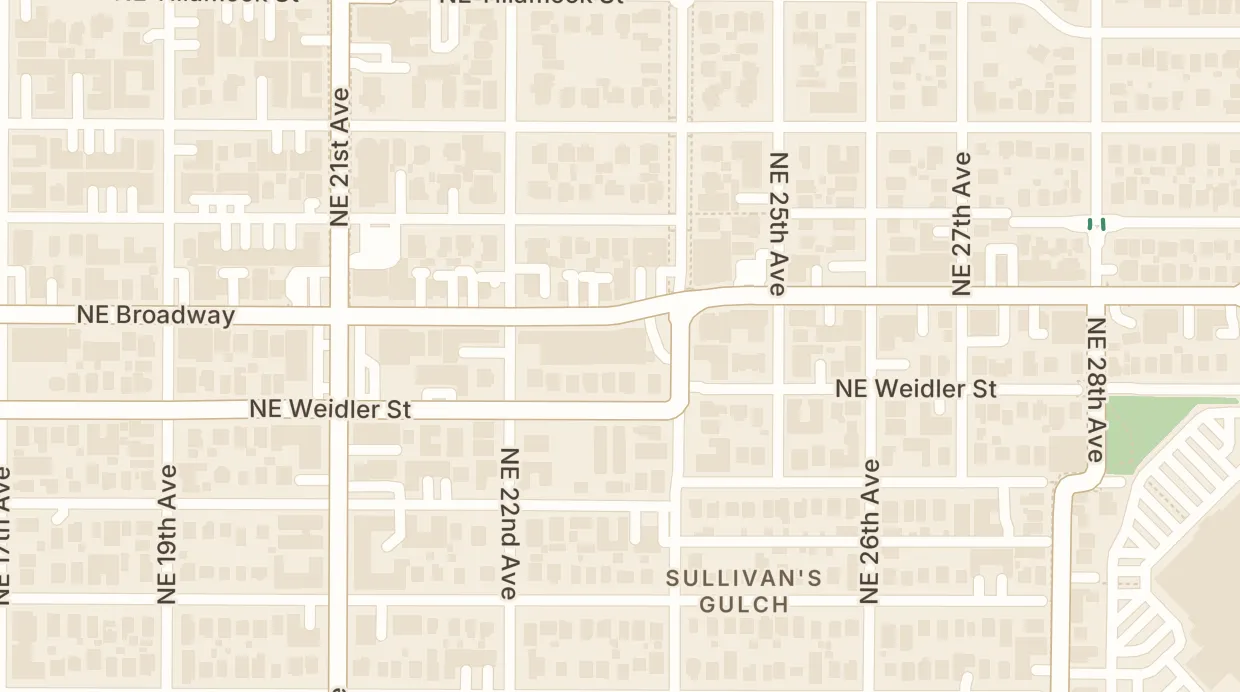 A map of the streets around Rose and Thistle Public House