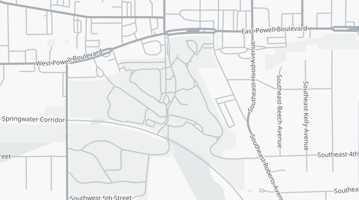 A map of the streets around Main City Park