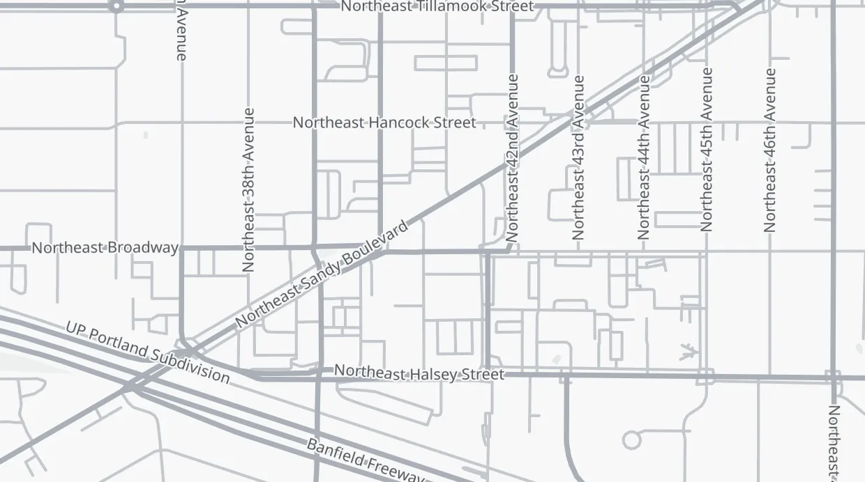 A map of the streets around Doe