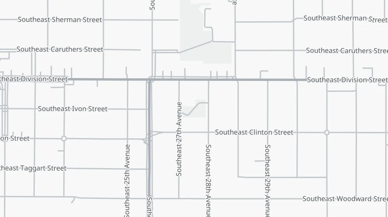 A map of the streets around Piccolo Park