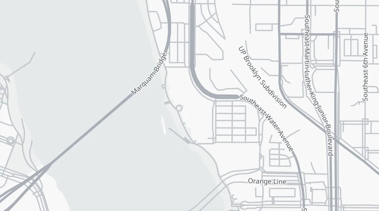 A map of the streets around Oregon Museum of Science and Industry