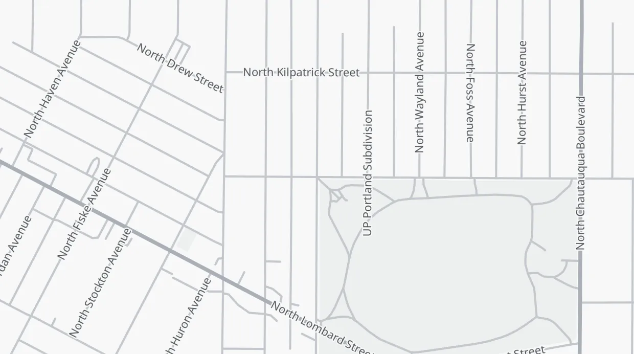 A map of the streets around Columbia Park