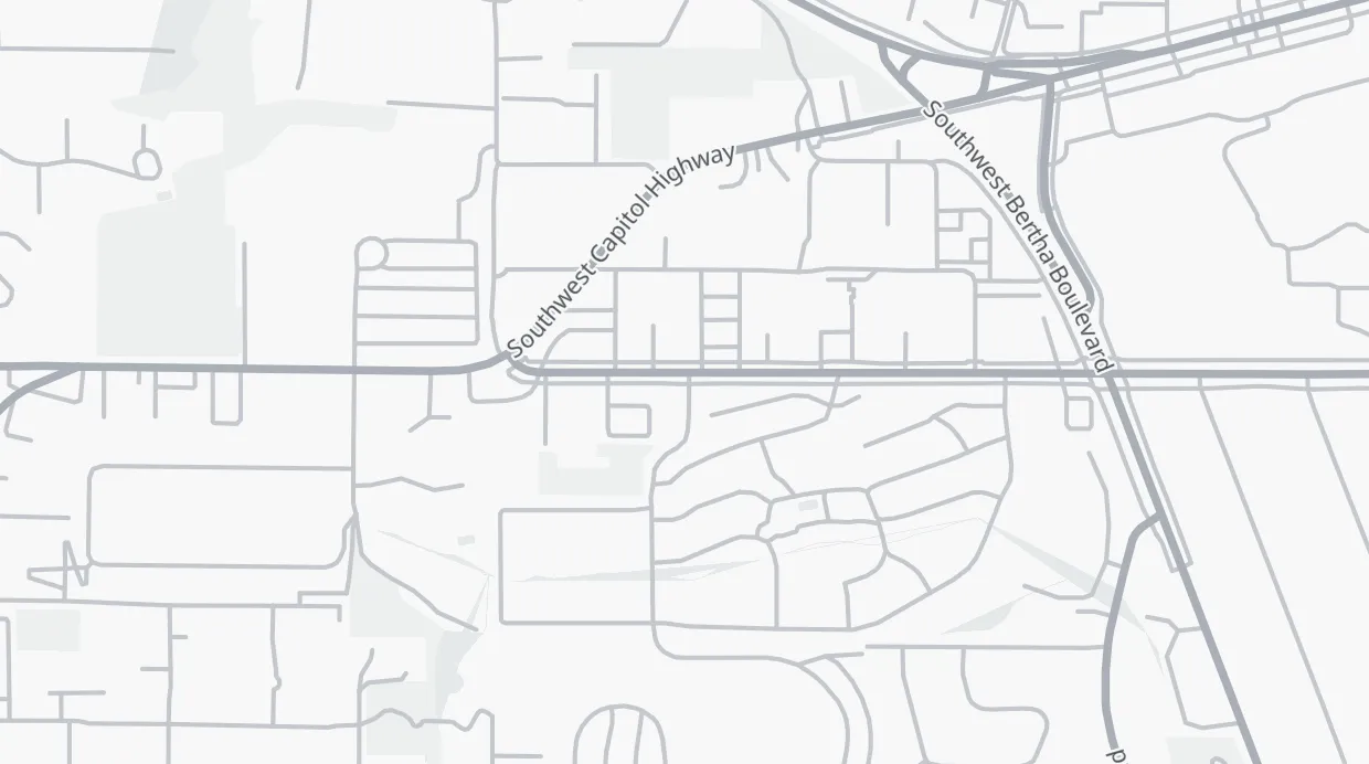 A map of the streets around 2374 SW Vermont St