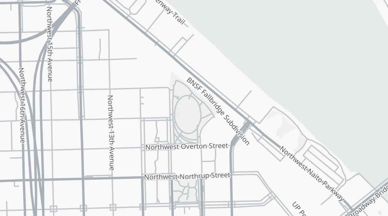 A map of the streets around The Fields Neighborhood Park