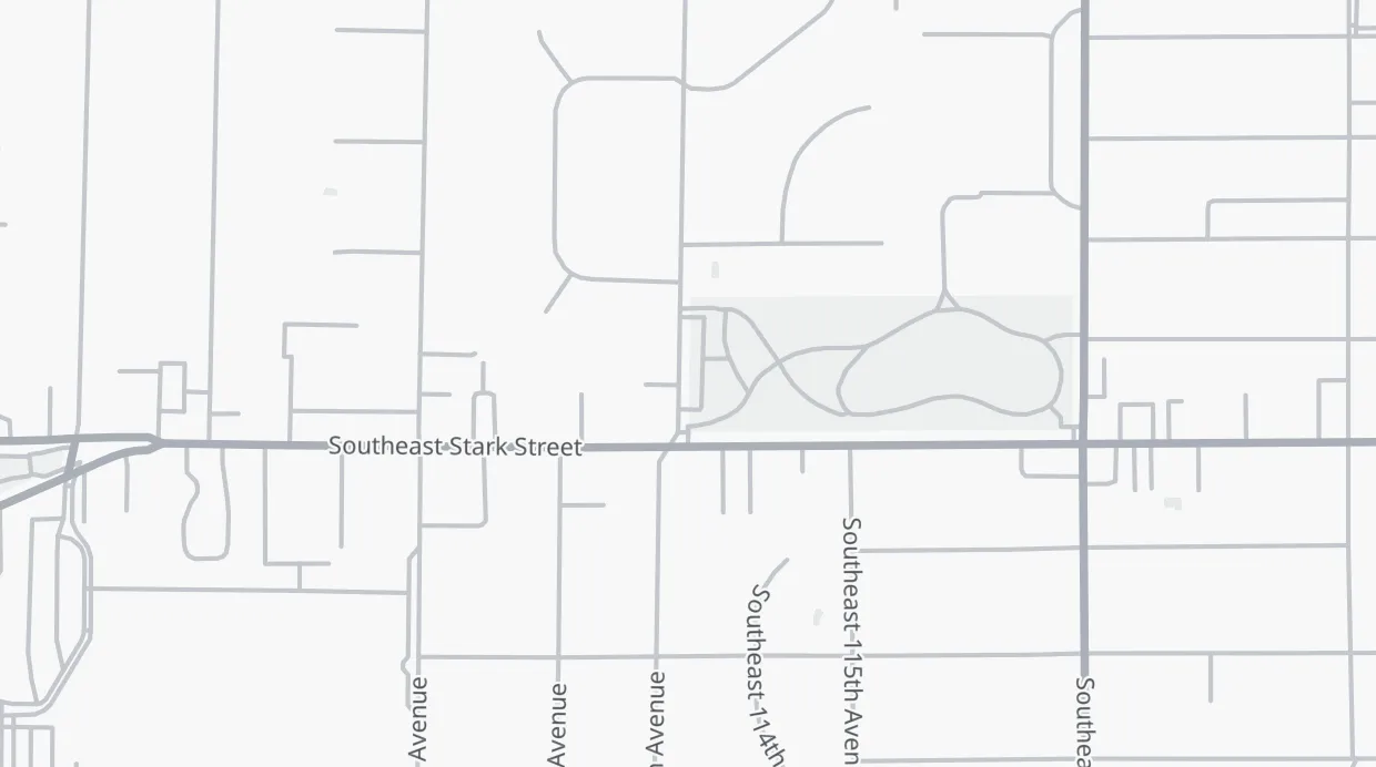 A map of the streets around 460 SE 113th Ave