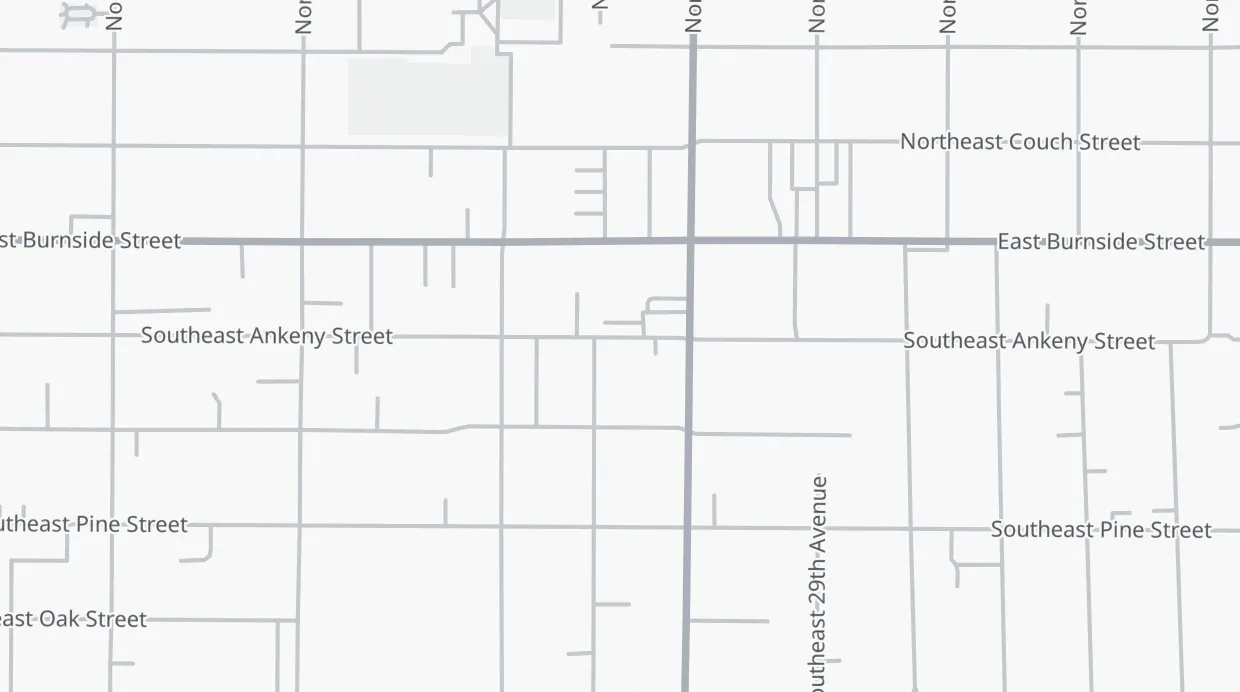 A map of the streets around 2718 SE Ankeny St