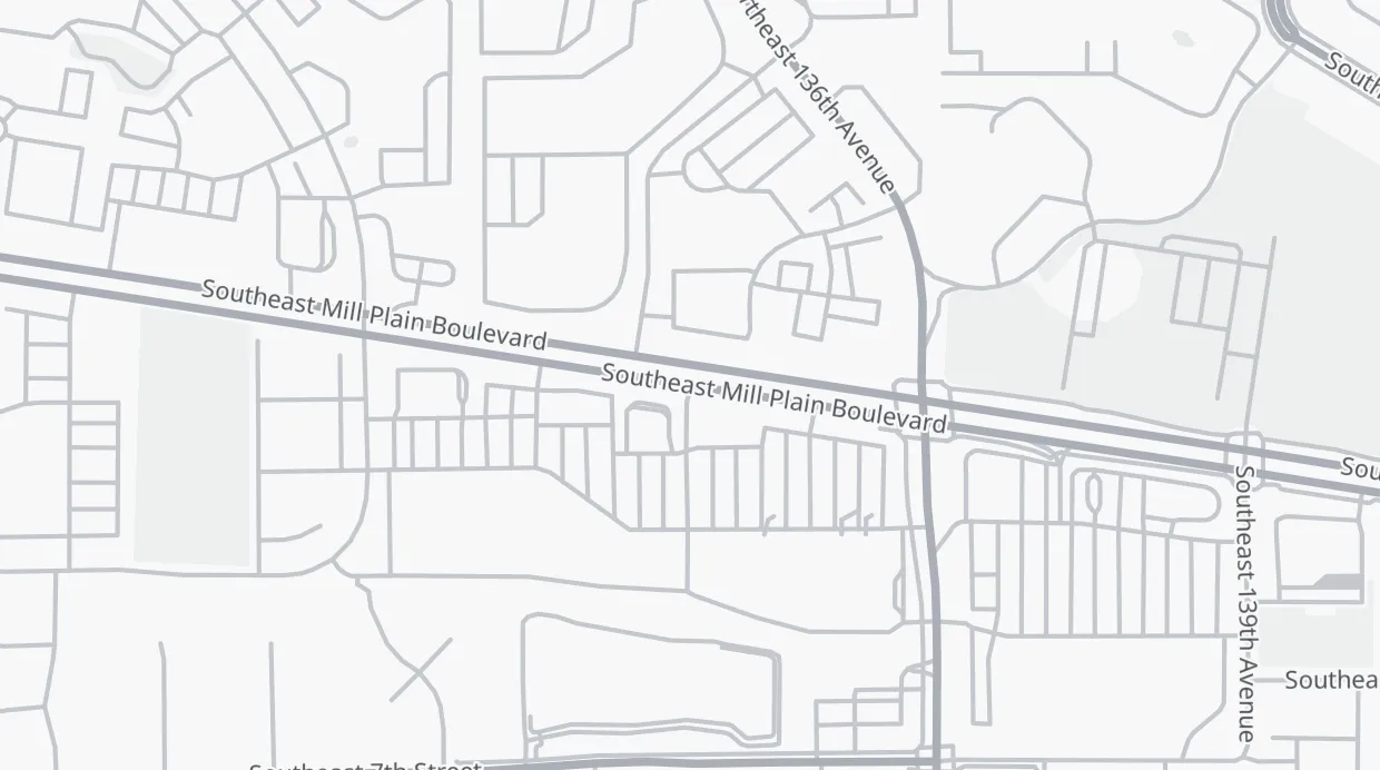 A map of the streets around 13411 SE Mill Plain Blvd