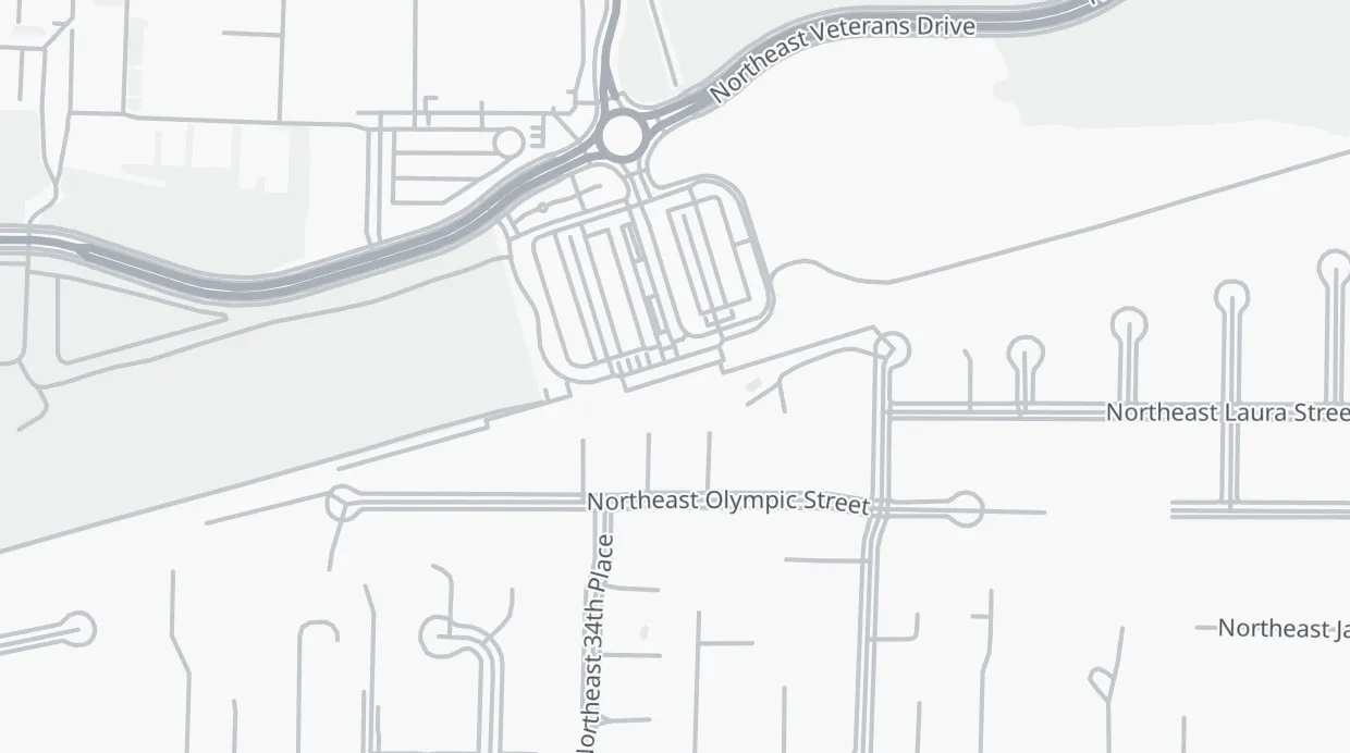 A map of the streets around Hillsboro Airport/Fairgrounds
